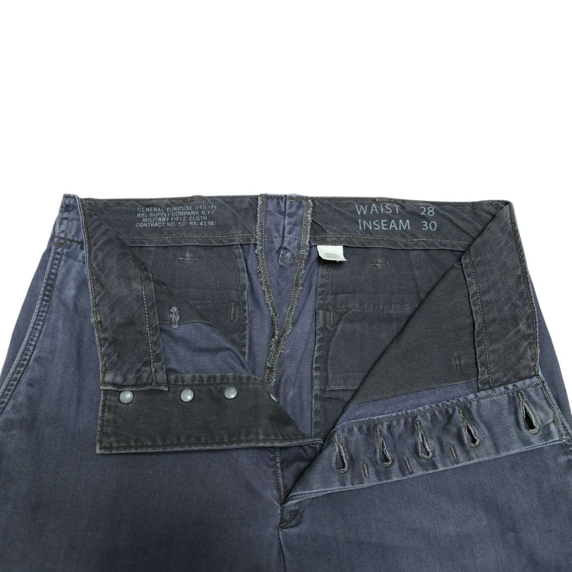 [28x30] RRL 더블알엘 가먼트 다이 헤링본 필드 팬츠 블랙 상품이미지7