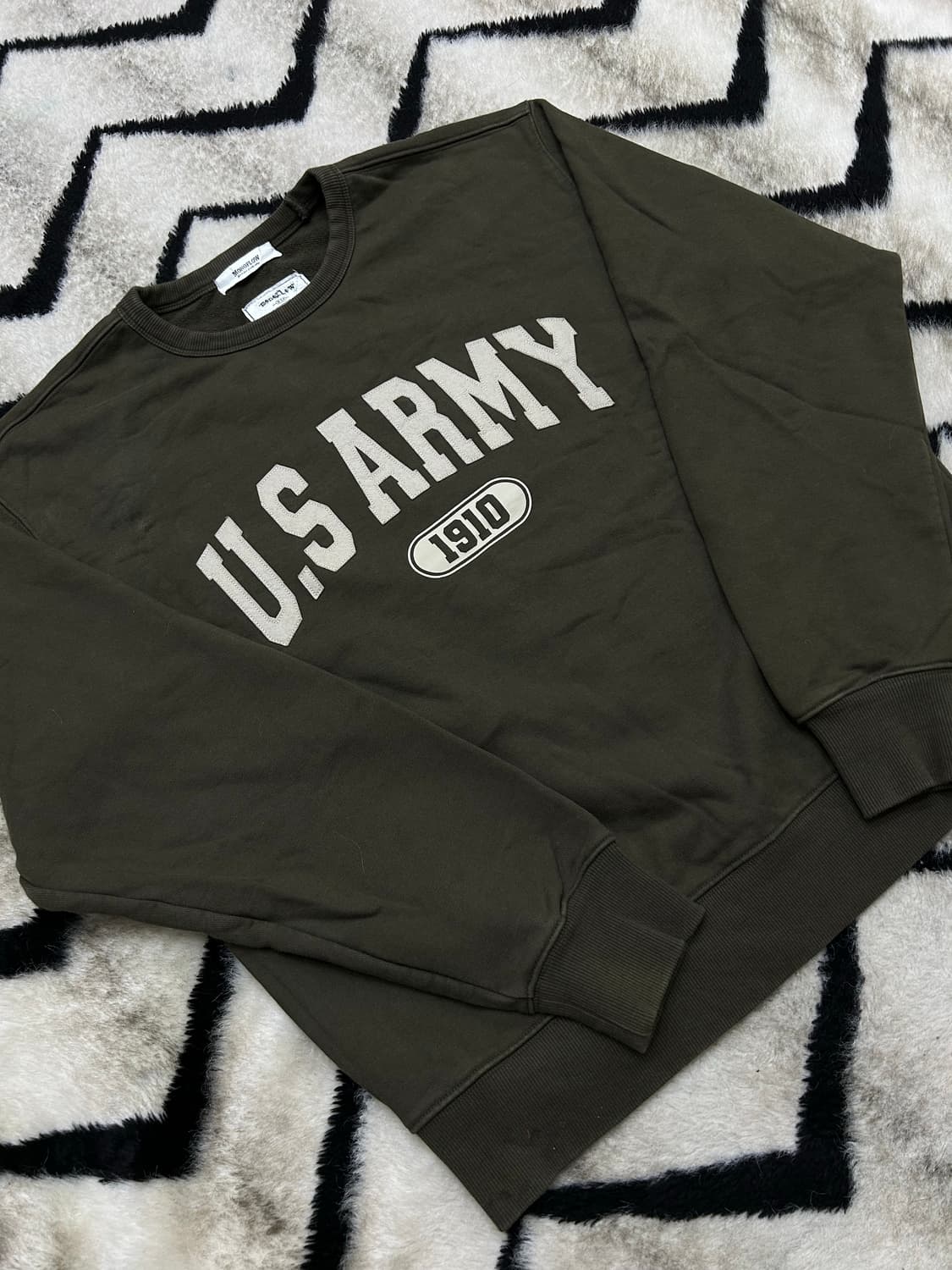 [M]모노플로우 U.S Army 오버핏 맨투맨/카키 상품이미지2