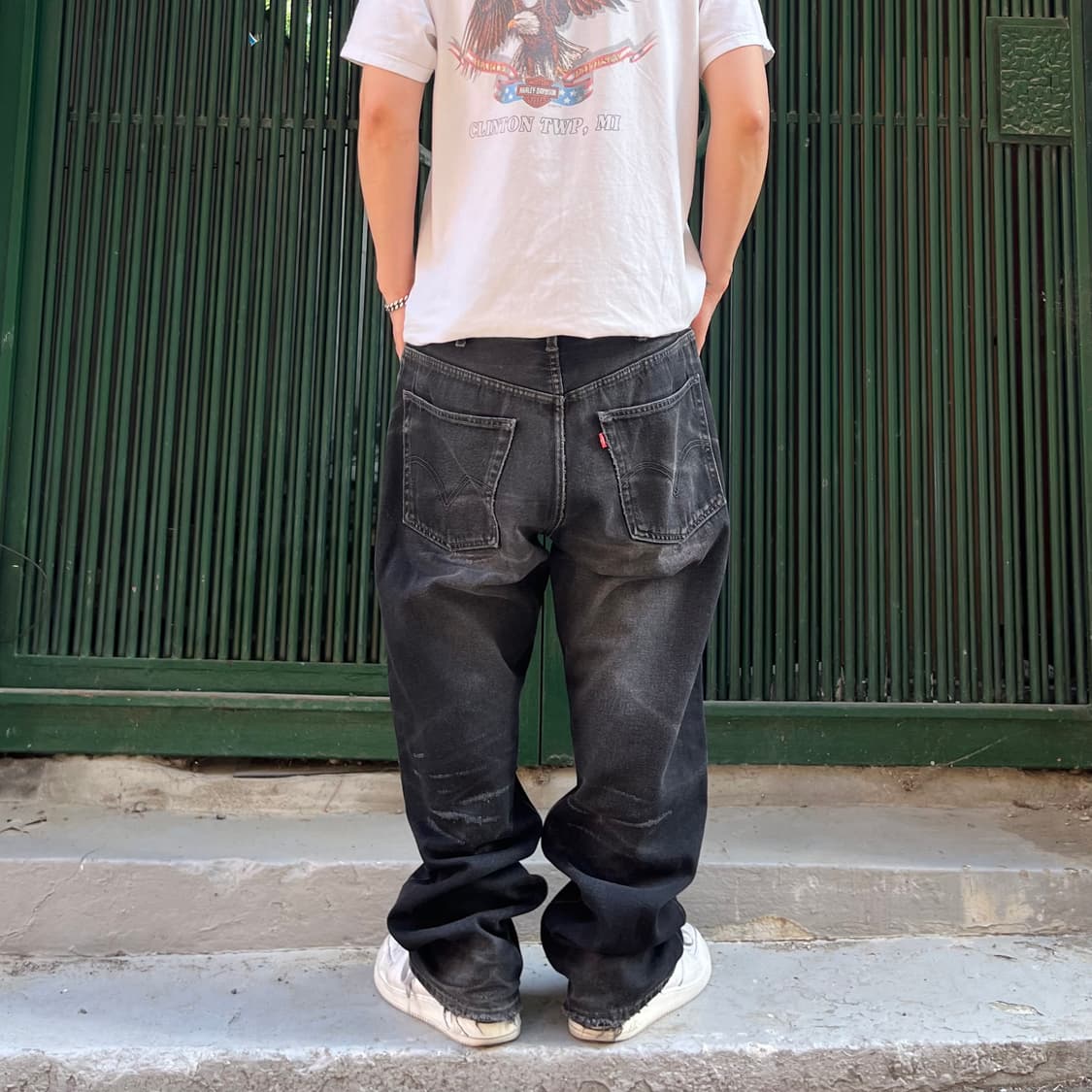 00s Levis505 블랙 워싱진 (38”) 상품이미지2