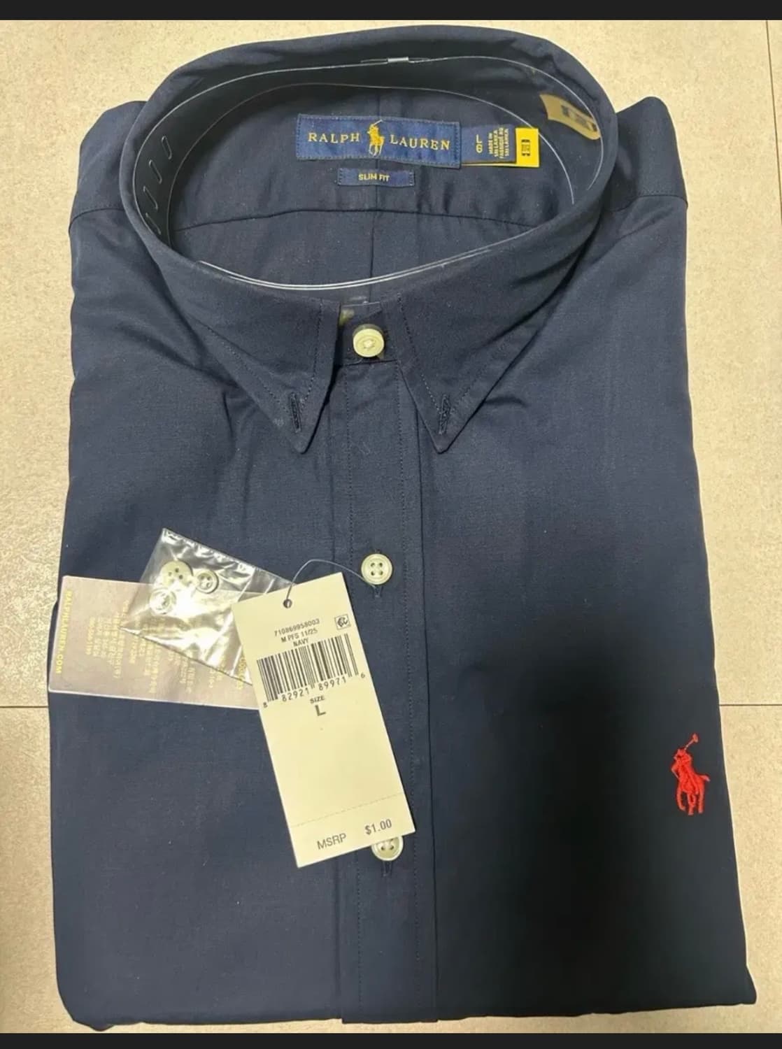 폴로 남성 셔츠 네이비 L 새상품 상품이미지1
