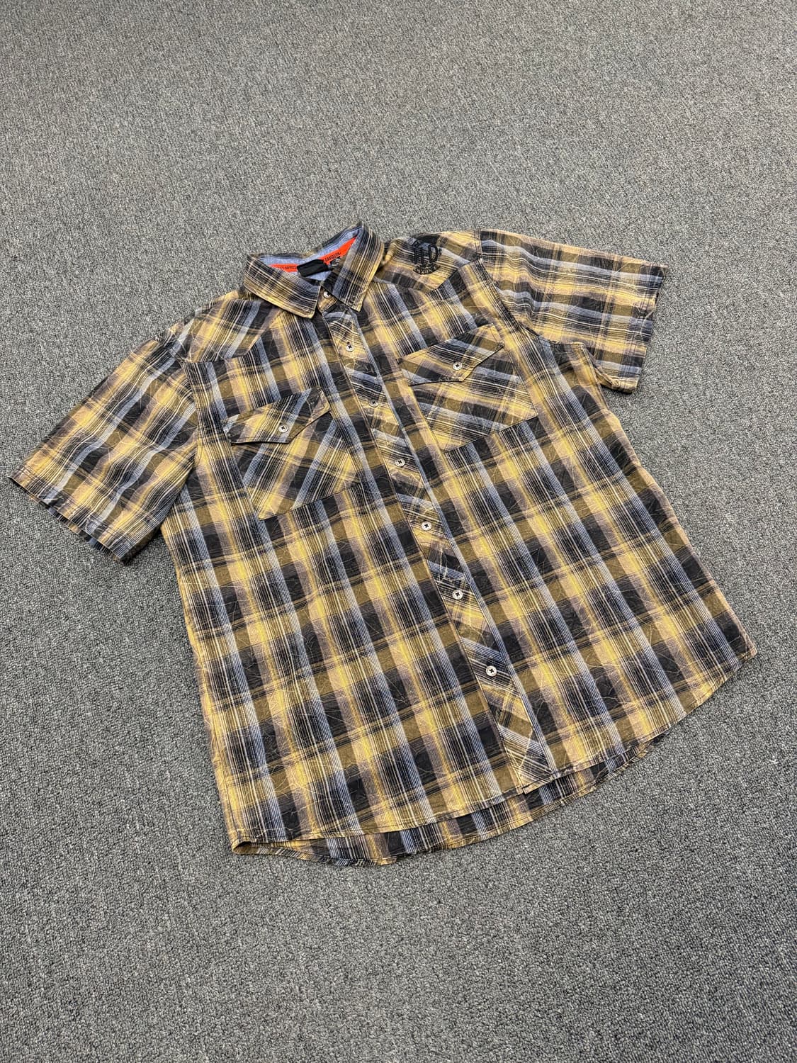 XL) 할리데이비슨 빈티지 체크 반팔 셔츠 상품이미지1