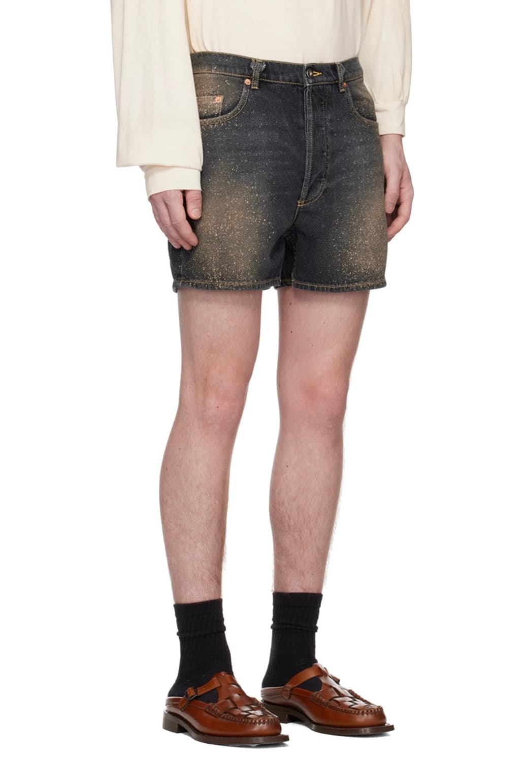 마리아노(MAGLIANO) 페인트 워싱 데님 쇼츠/반바지 상품이미지4