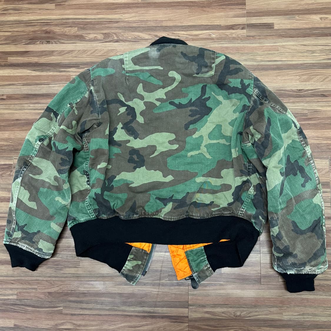 70s 알파 인더스트리 e타입 라프 우드랜드 카모 ma-1 마원 봄버 상품이미지2