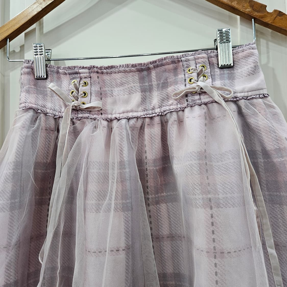 Liz Lisa(리즈리사) 파스텔 체크 튤 스커트 상품이미지2