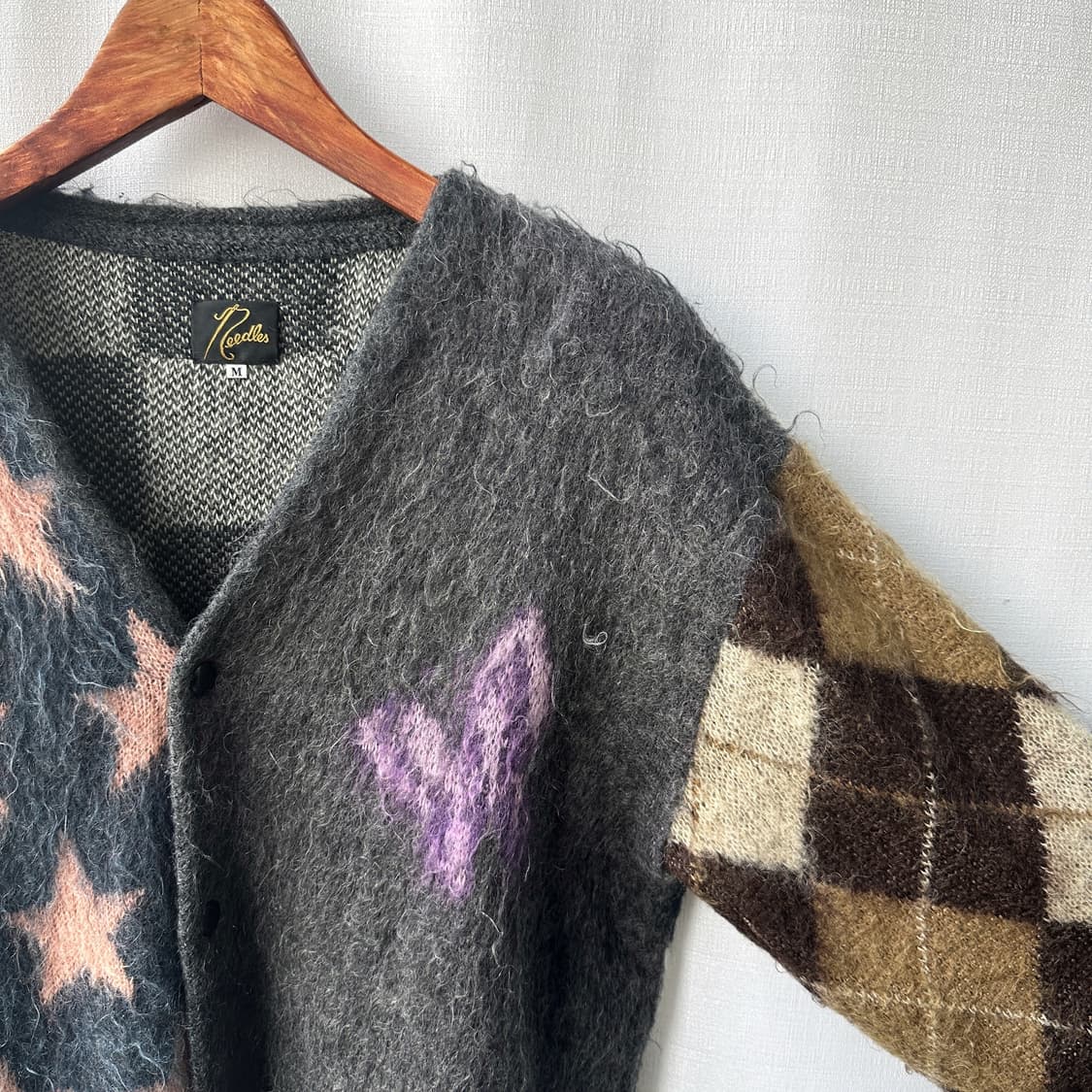 니들스 x 빔즈 20AW 별주 모헤어 가디건 그레이 멀티 M 상품이미지4
