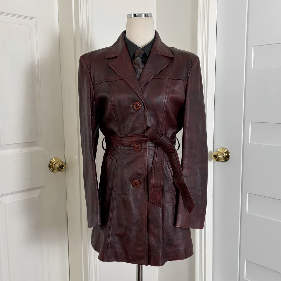 파이트클럽st 레더자켓 버건디 상품이미지3