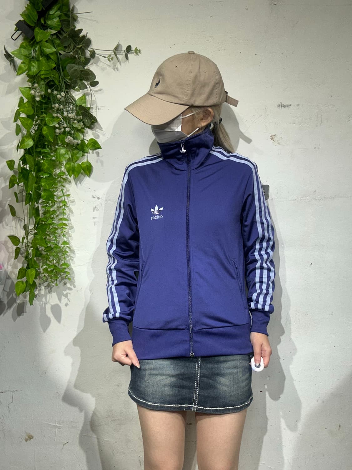 아디다스 퍼플 파이어버드 스카이 블루 빅 로고 삼선 트랙탑 져지 95 상품이미지2