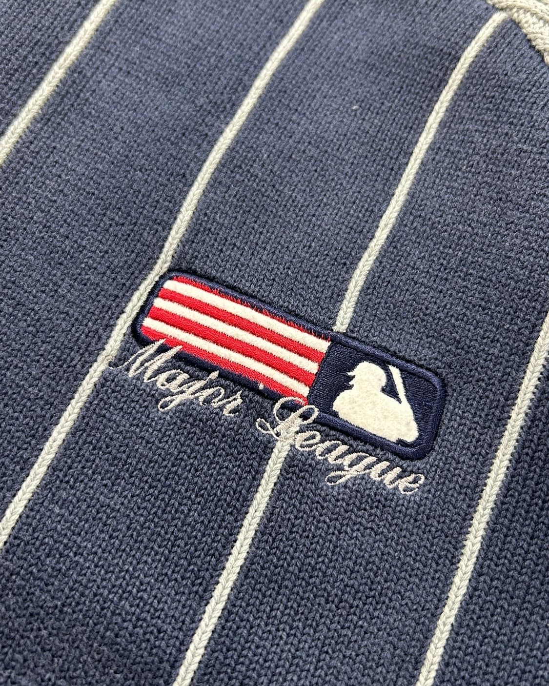 MLB 보스턴 스트라이프 니트 집업 상품이미지5