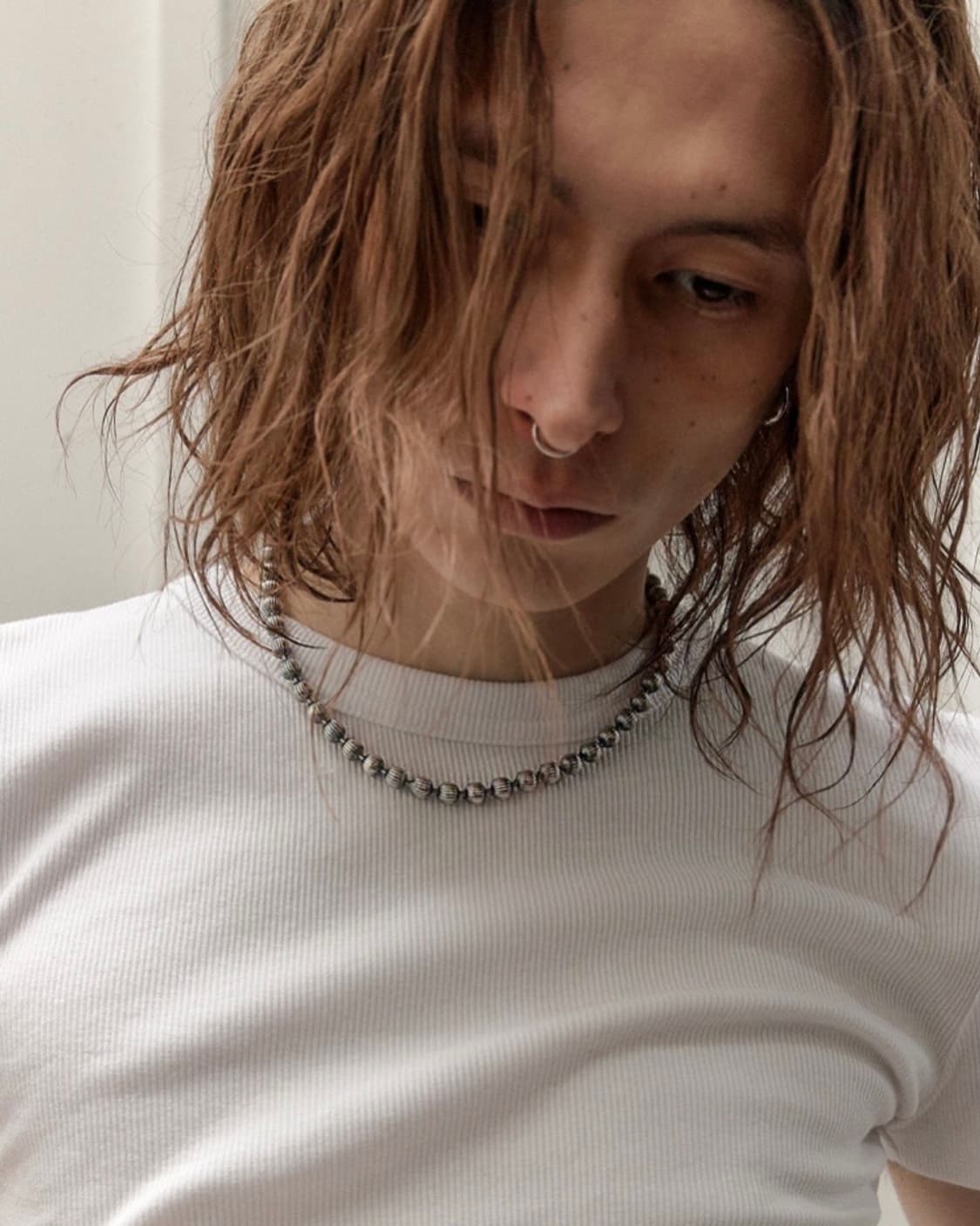 힙노타이즈 stripes big ball chain necklace M 상품이미지4