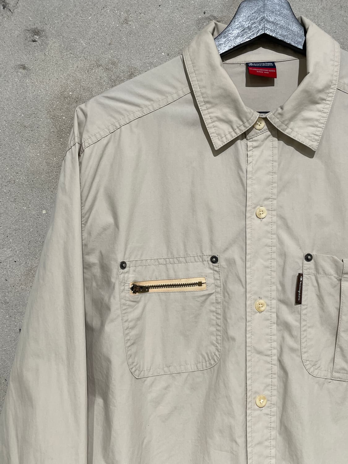 챔피온 라이트 베이지 트윈 포켓 워크 셔츠 상품이미지2