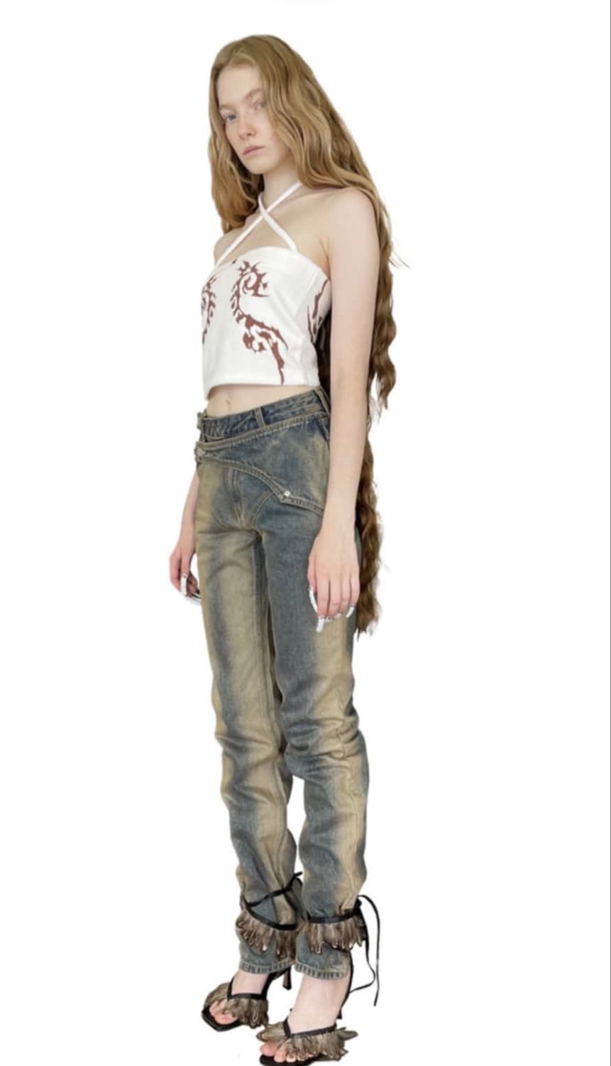 604service Double Layered 데님 팬츠 상품이미지2