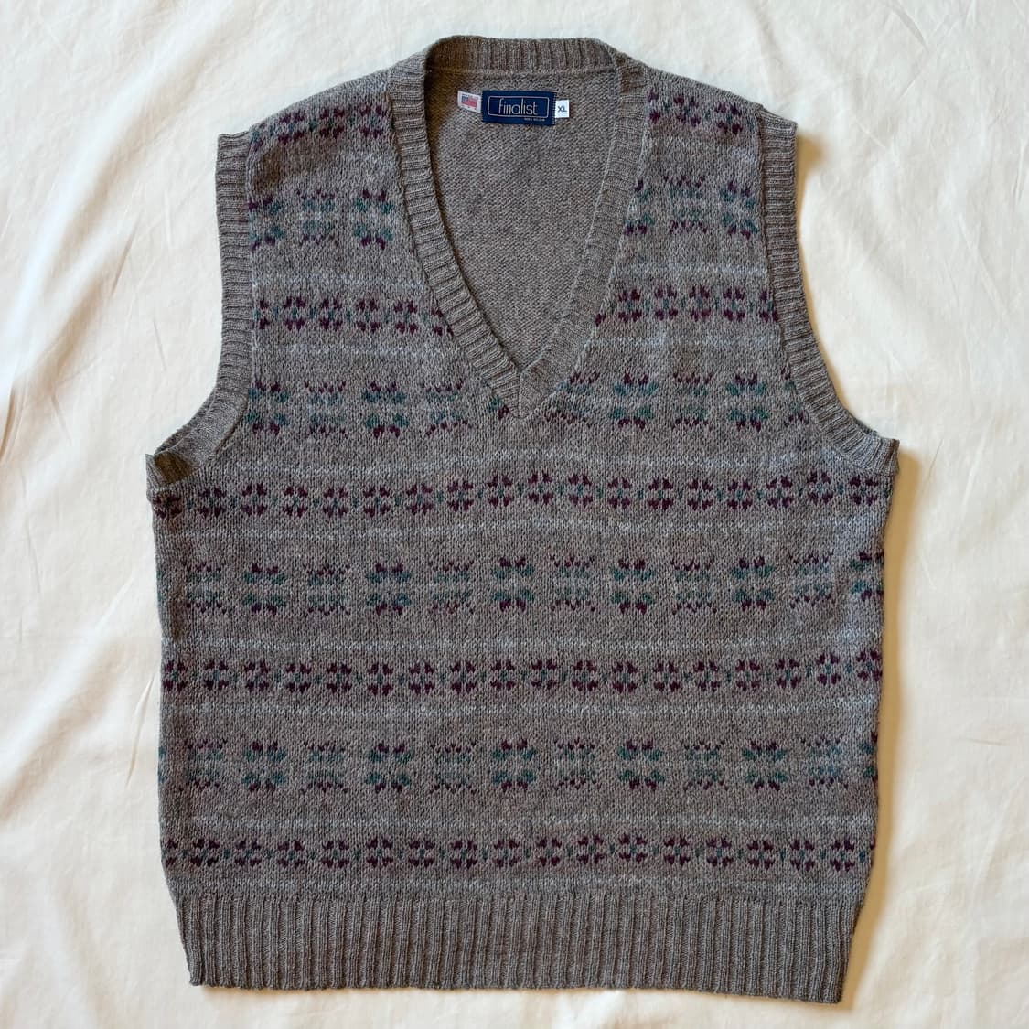 [107-110] 80s USA 페어아일 셰틀랜드 울 니트 베스트 상품이미지1