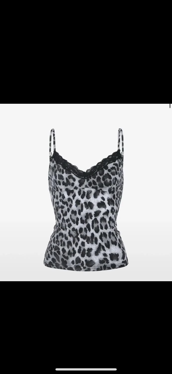 어나더에이 레오파드 레이스 슬리브리스 그레이 갸루 상품이미지1