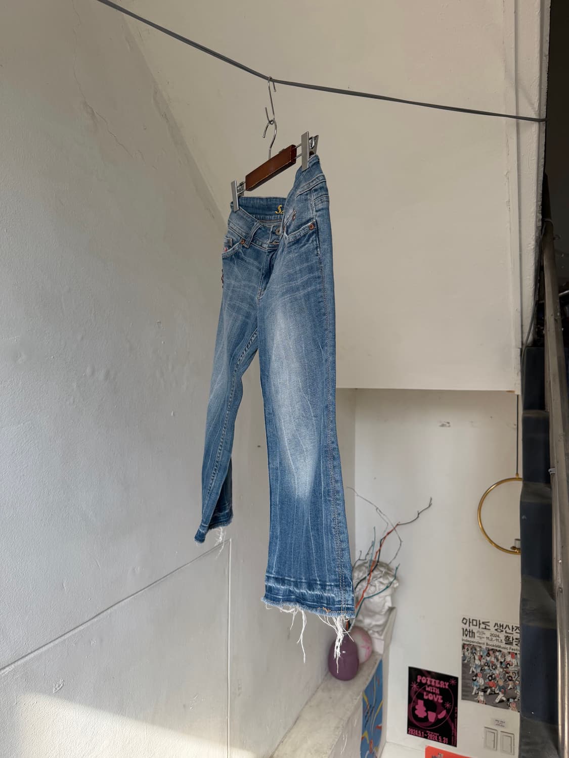 에스닉 데님 7부 카프리 팬츠 상품이미지4