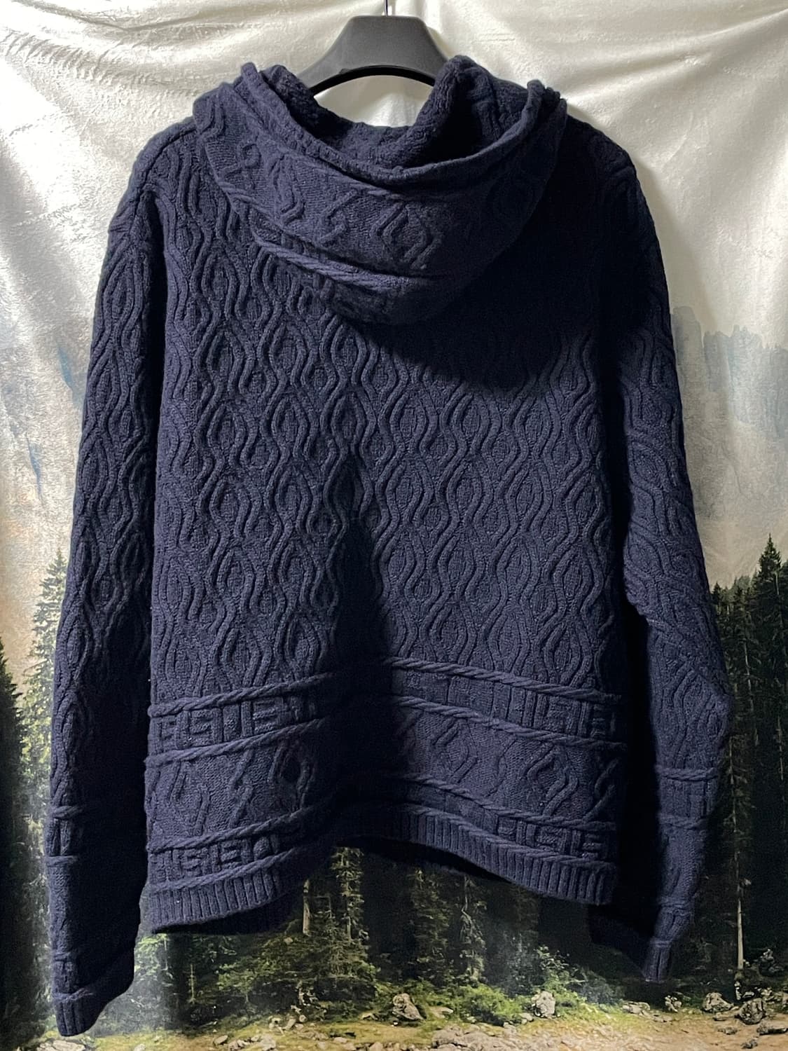 L 디스이즈네버댓 케이블 니트 후드집업 네이비 상품이미지2