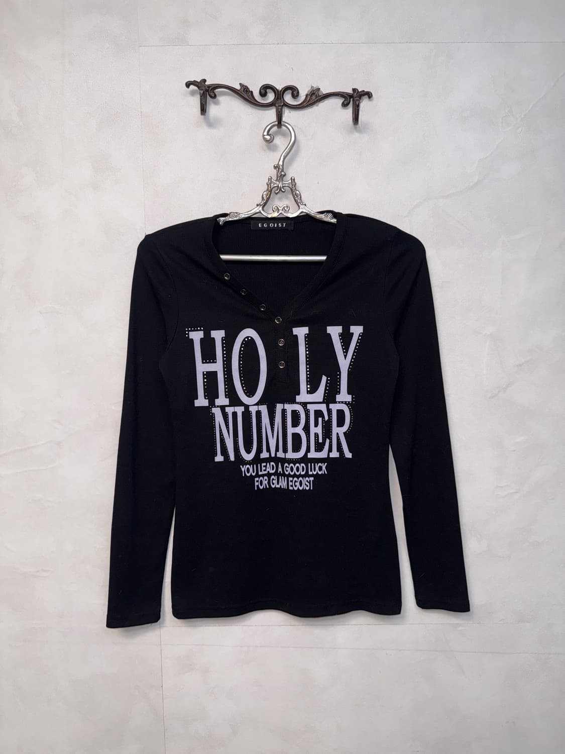 Egoist lettering button long sleeve 상품이미지1