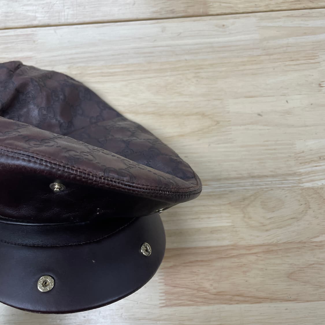 구찌 로고 레더 헌팅캡 M 상품이미지4