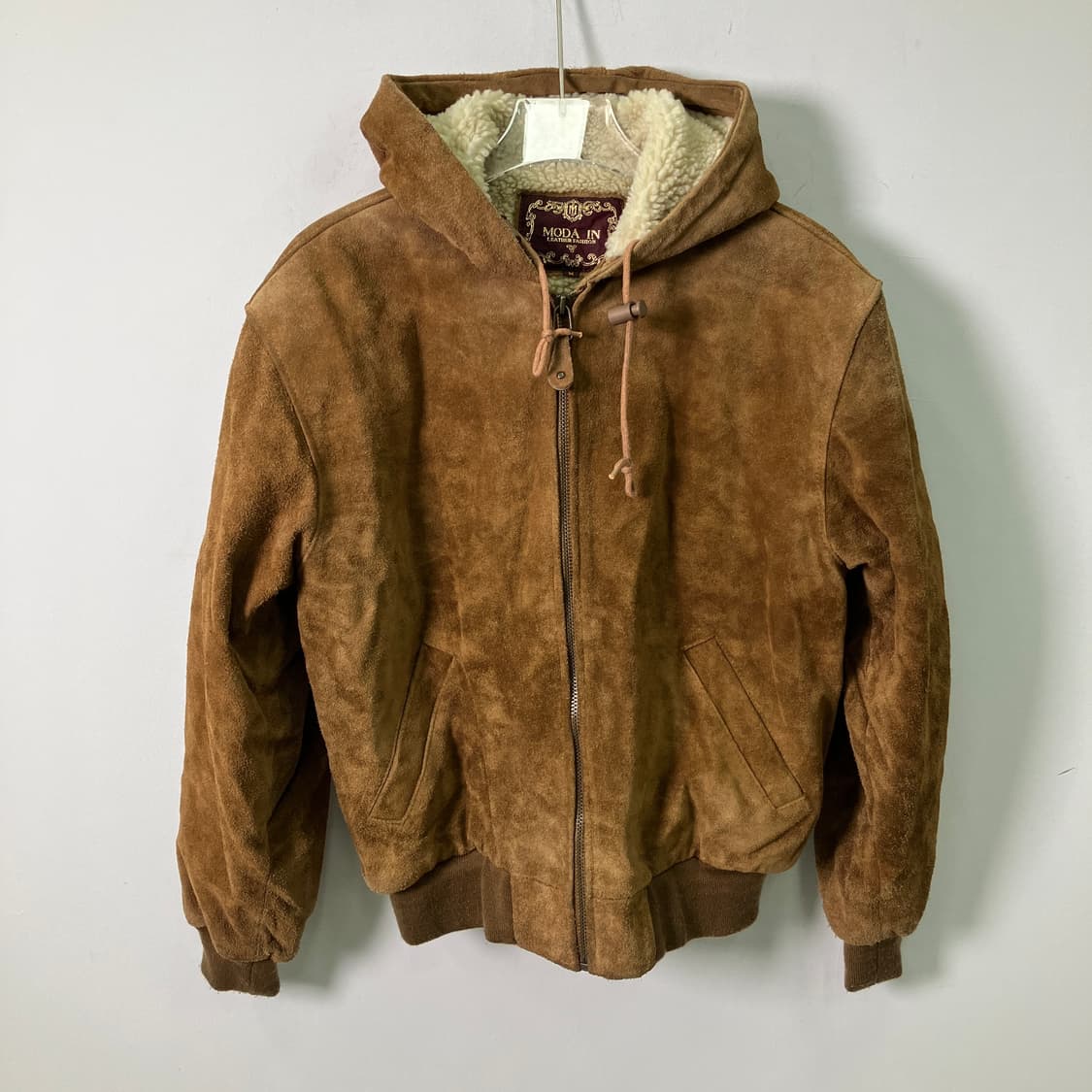 VTG 빈티지 쉐르파 소가죽 스웨이드 후드집업 M 상품이미지1
