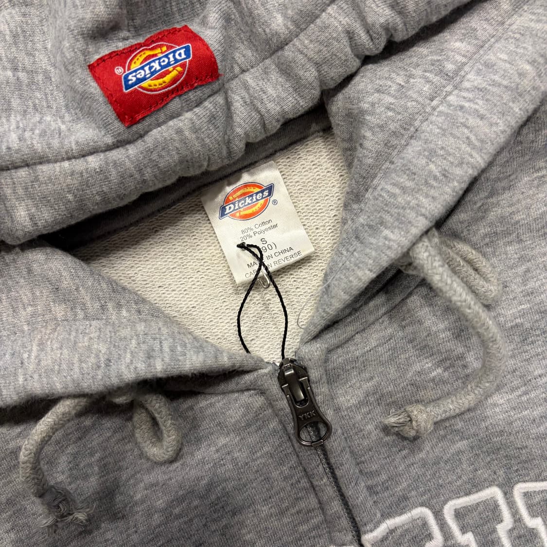 [S] 디키즈 빅로고 자수 스웻 후드집업 그레이 D761 상품이미지4