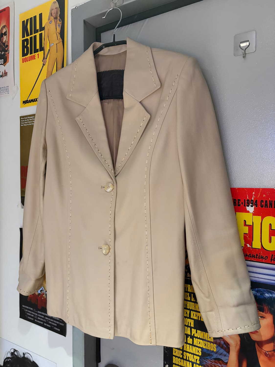 Lepanto 스티치 레더 블레이저 자켓 상품이미지1