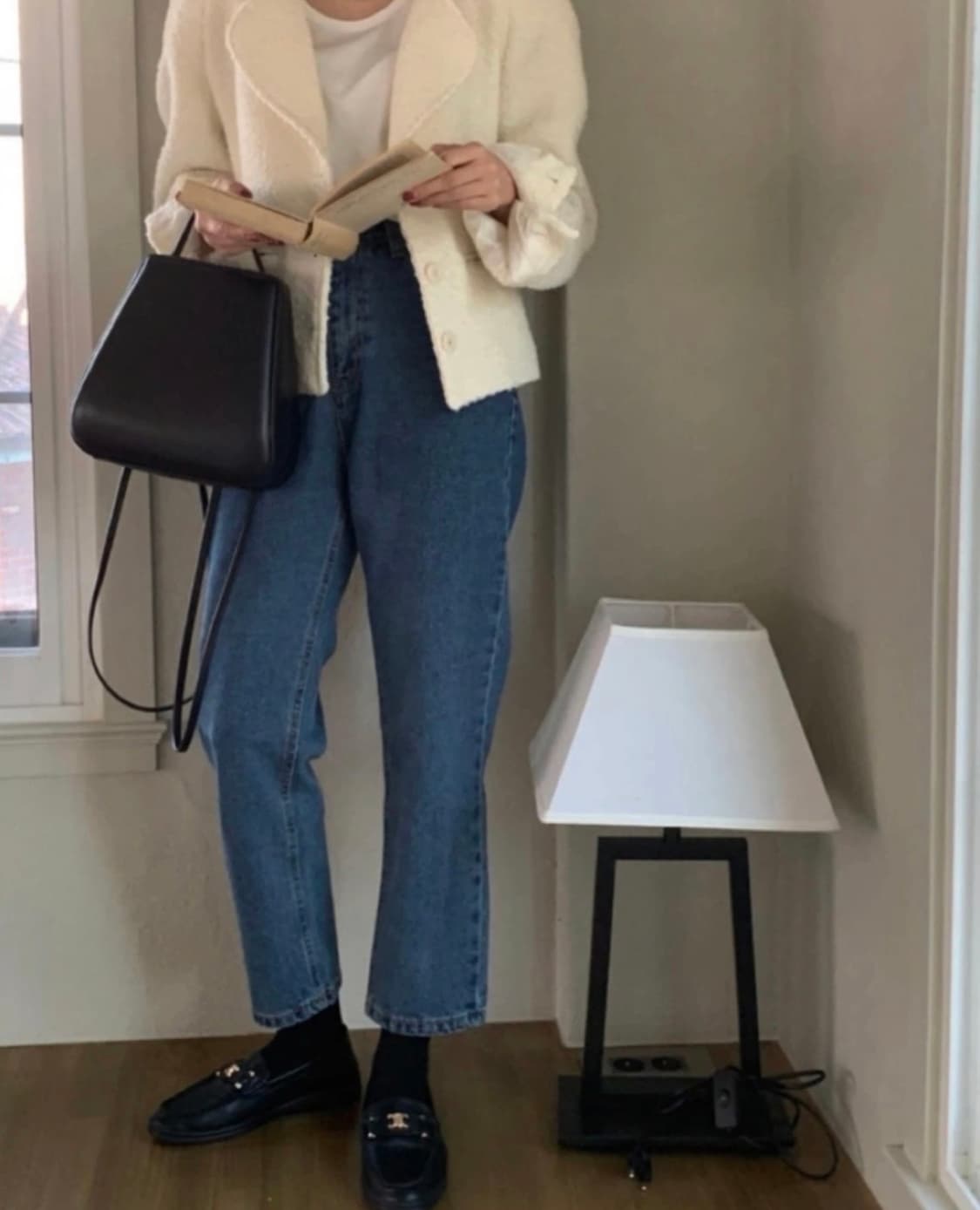 위어Ouir 노카라 트위드자켓 아이보리 상품이미지7