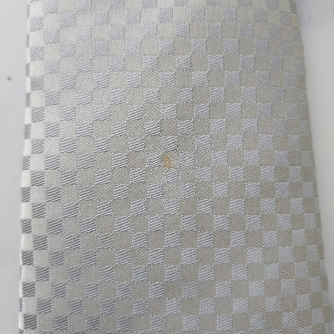 루이비통 실크 실버 체크 패턴 넥타이 9.5cm A~B등급 K2579 상품이미지8