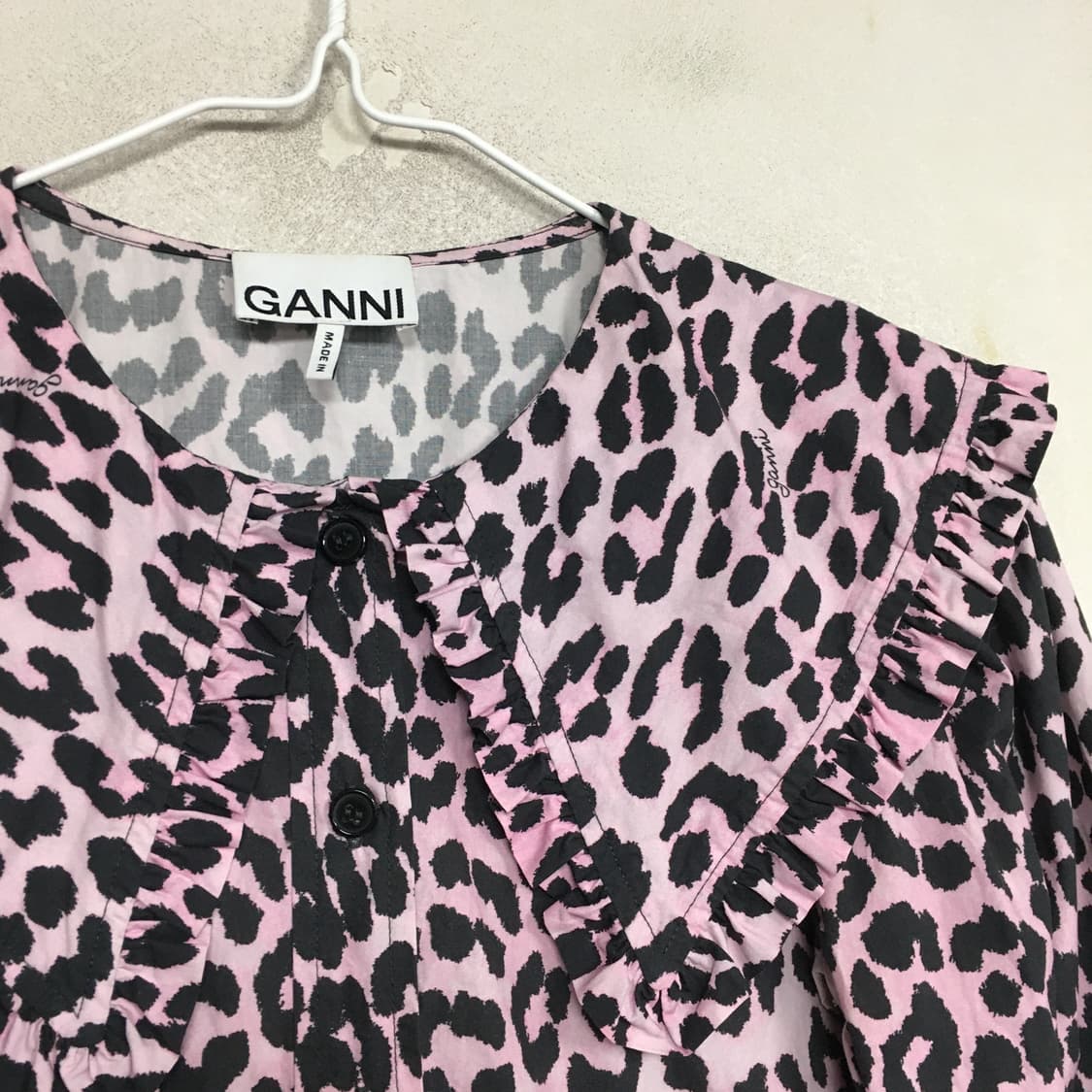 GANNI 가니 레오파드 세일러 블라우스 34 상품이미지3