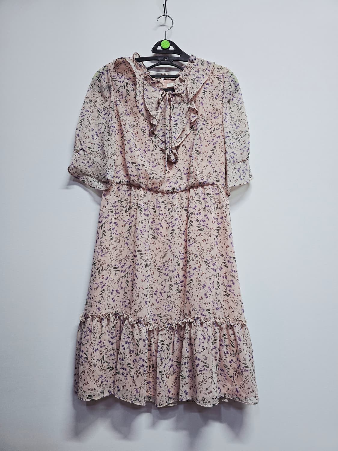 케네스레이디 쉬폰 플라워 원피스 핑크 프릴 상품이미지1