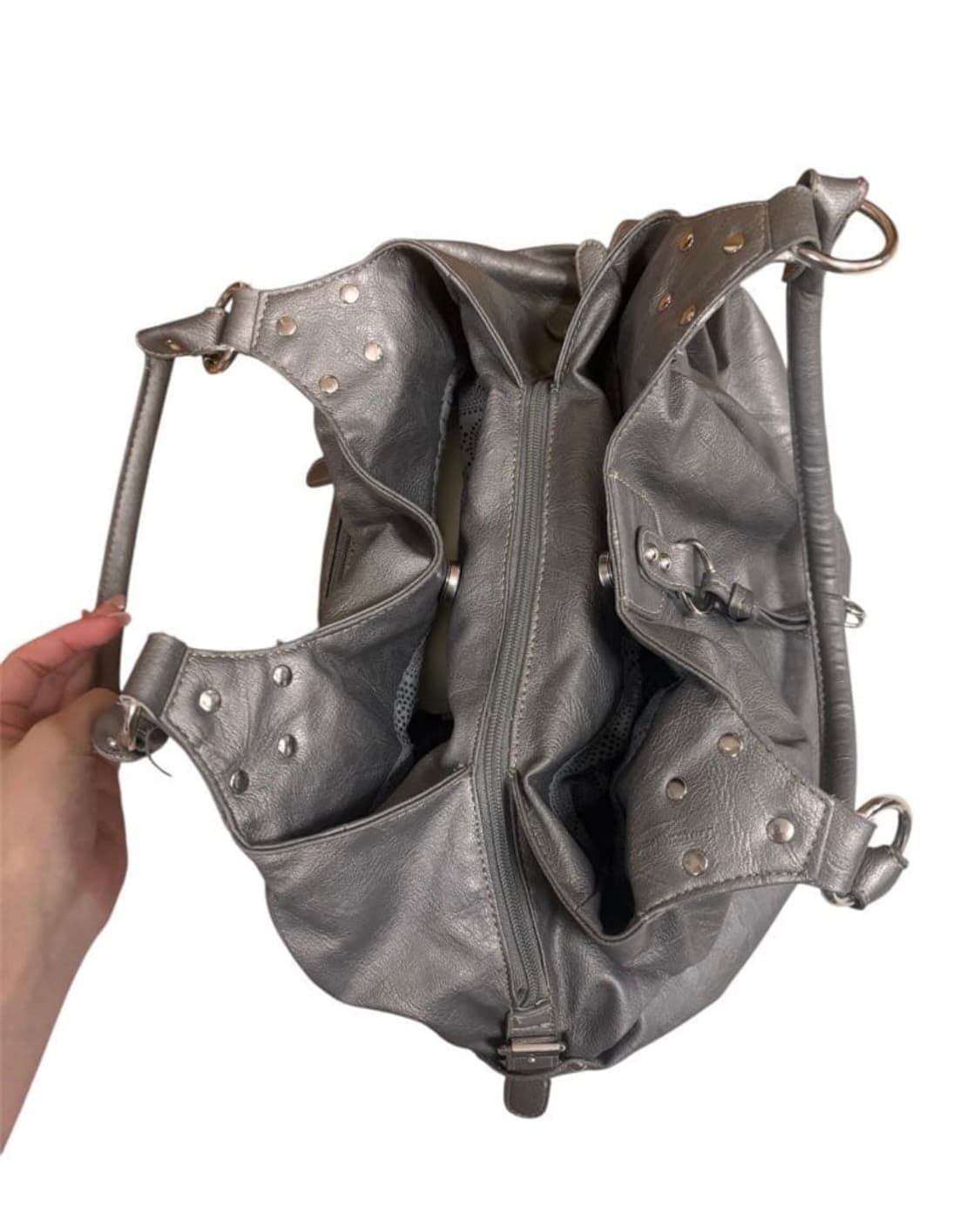 Y2k 실버 숄더백 상품이미지3