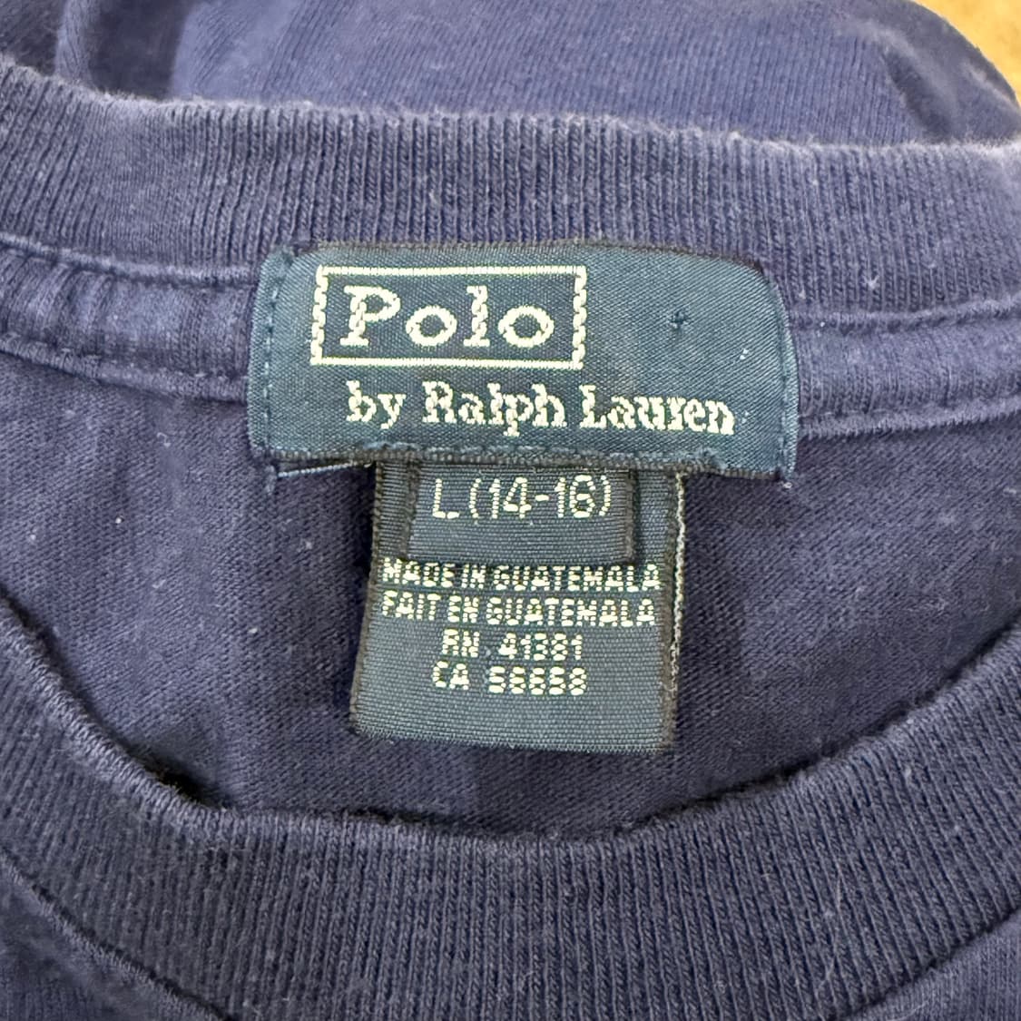 폴로 랄프로렌 네이비 옐로우 레터링 롱슬리브  상품이미지5