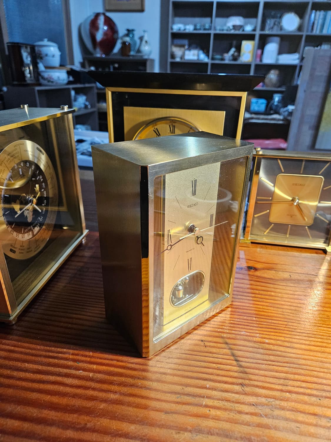 세이코 황동제작 프리미엄 빈티지 탁상시계 쿼츠 상품이미지1