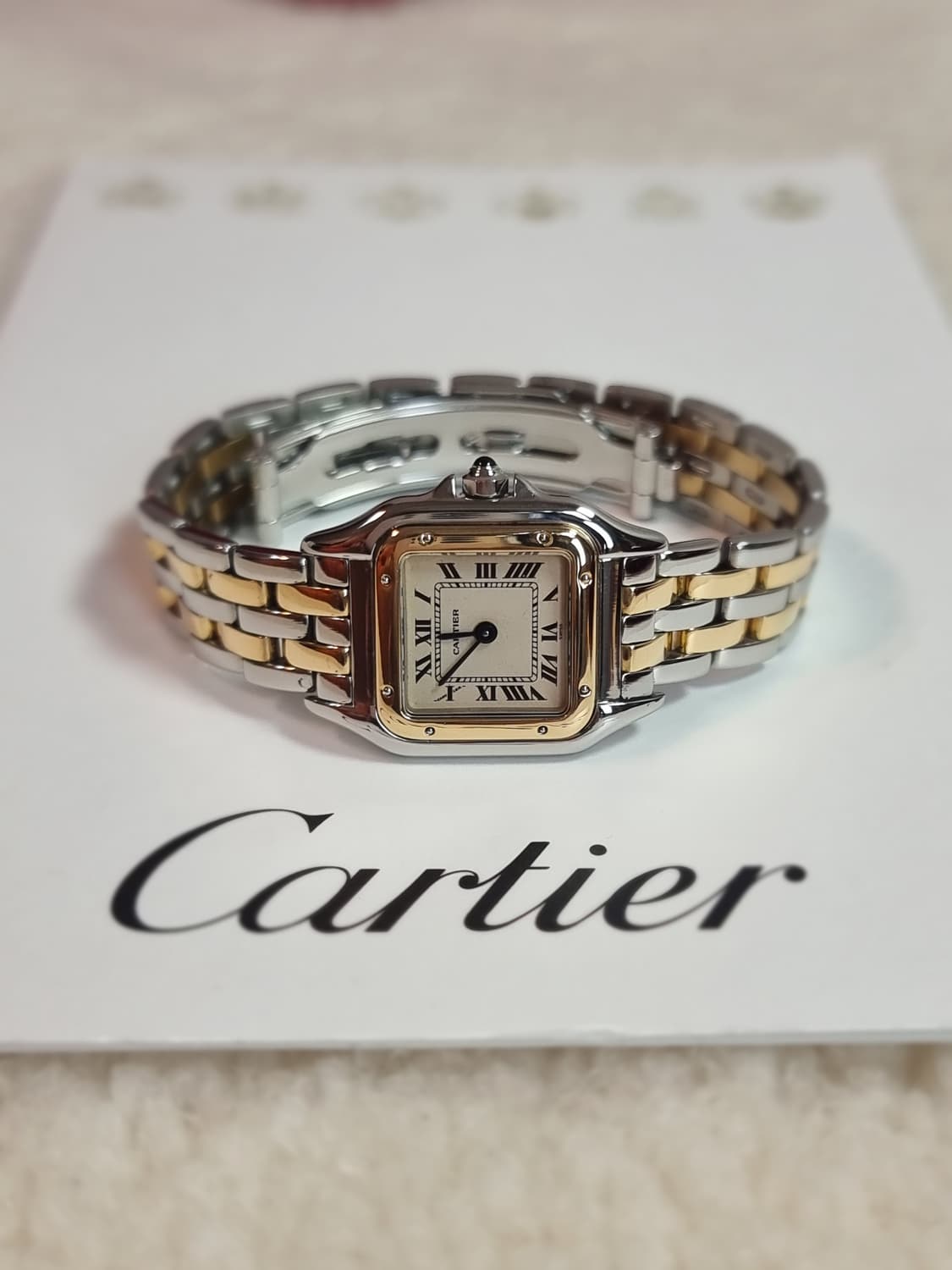 까르띠에 팬더 18K 두줄 콤비 SM 쿼츠 여성시계 상품이미지4