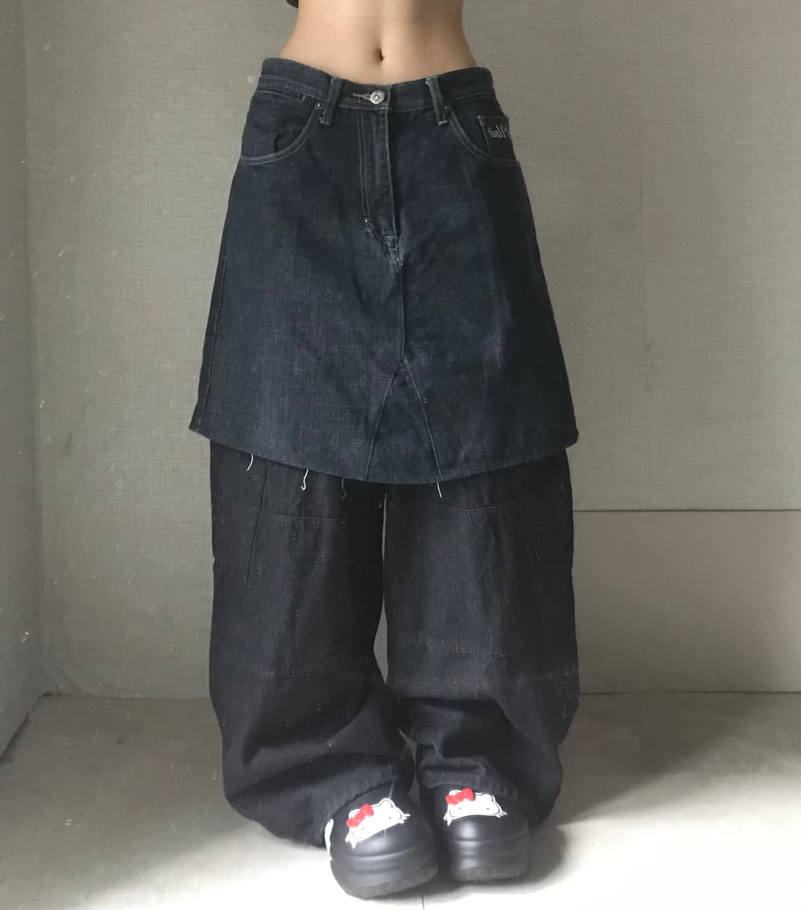 오리엔탈디테일 데님 미디스커트 상품이미지3