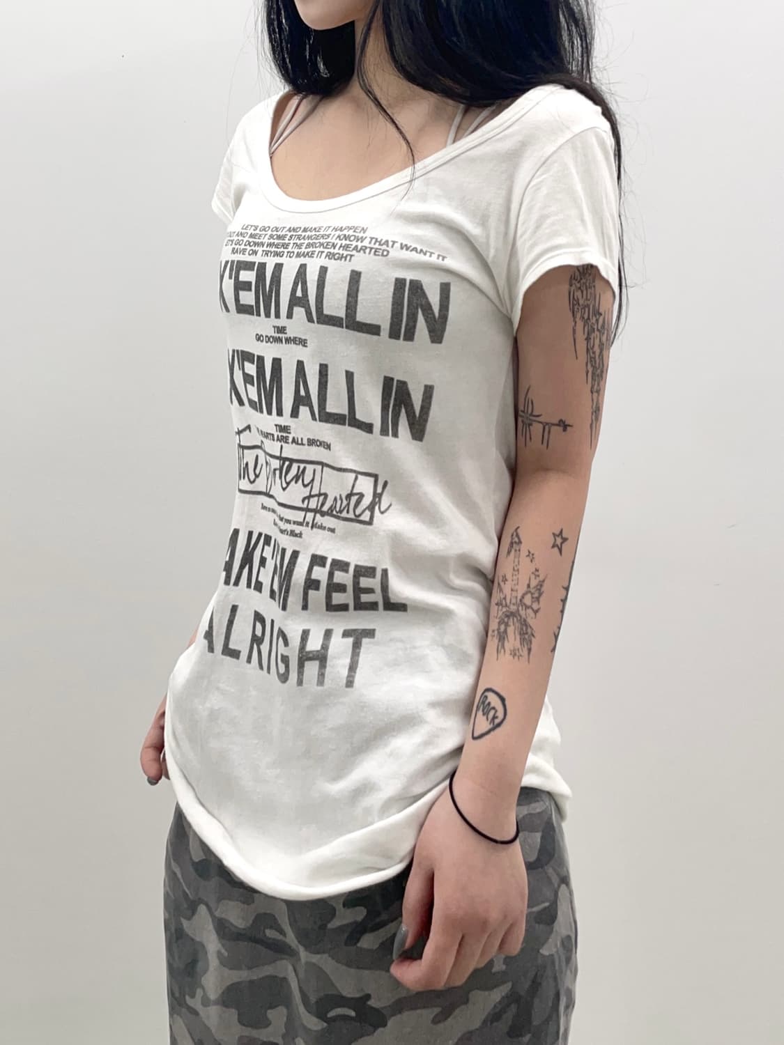 y2k Lettering Detail t-shirt 상품이미지1