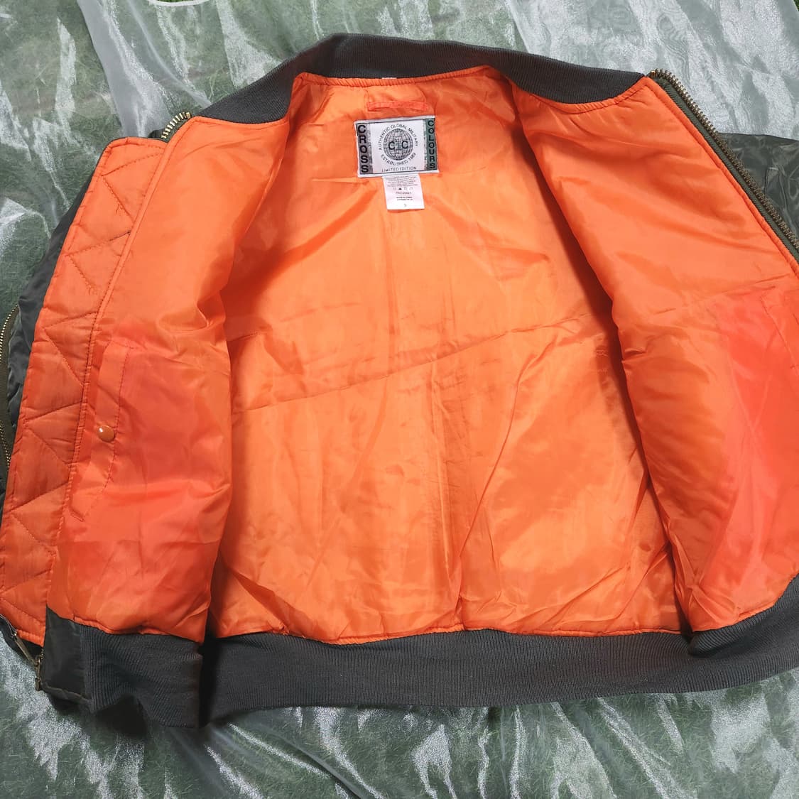 CROSS COLOURS 빈티지 MA-1 항공점퍼 / 오버핏 카키 상품이미지5