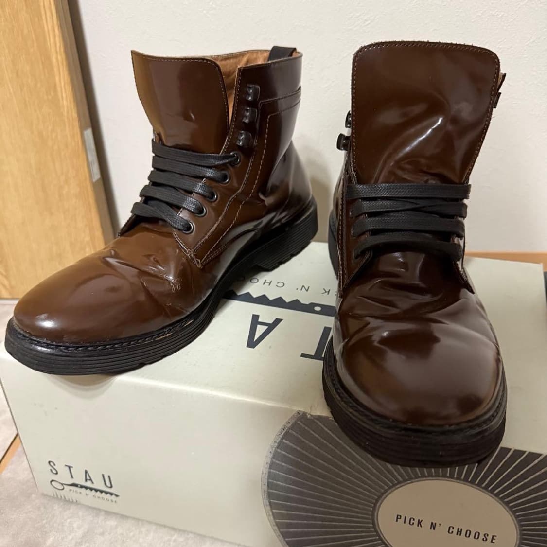 Alexander McQueen 브라운레더 하이탑 부츠 상품이미지1