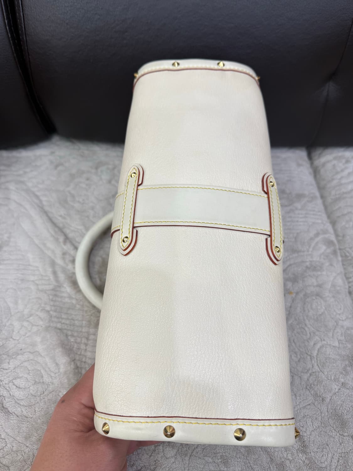 루이비통 화이트 레더 토드백 상품이미지9