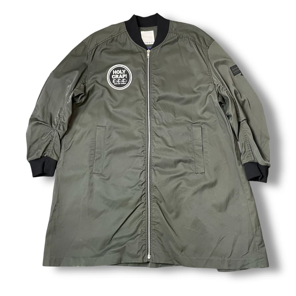 톰보이 패치 코튼 나일론 롱 야상 자켓 상품이미지1