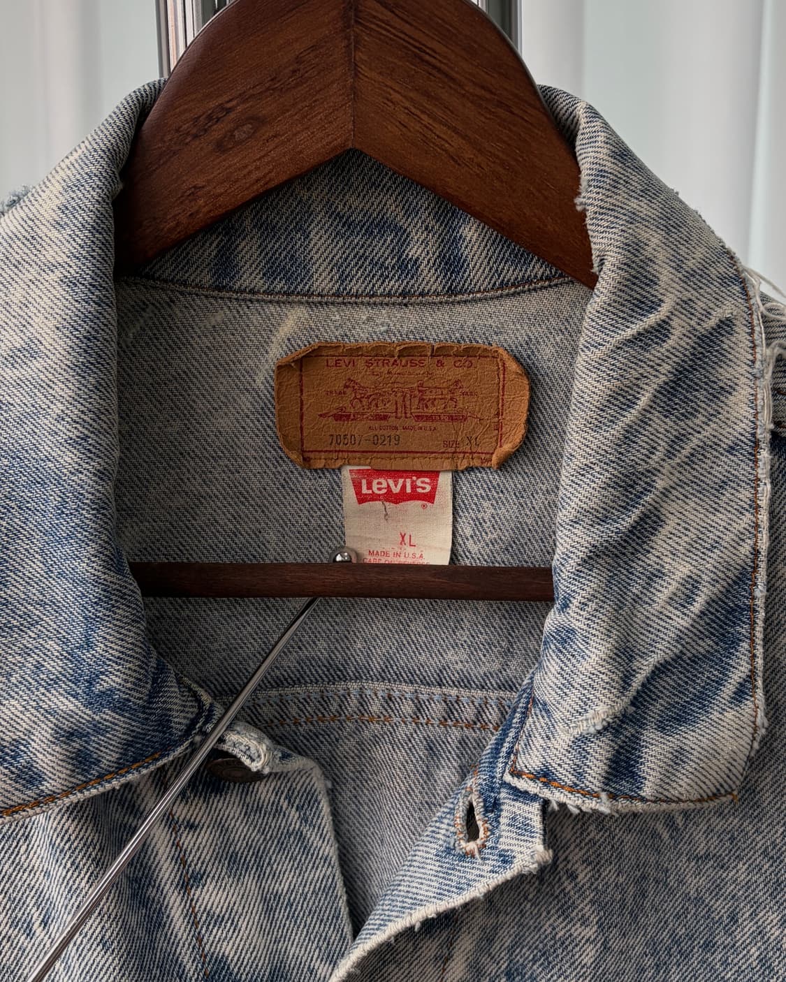 [XL]리바이스 USA 90s 빈티지 워싱 데님 트러커 자켓 상품이미지8