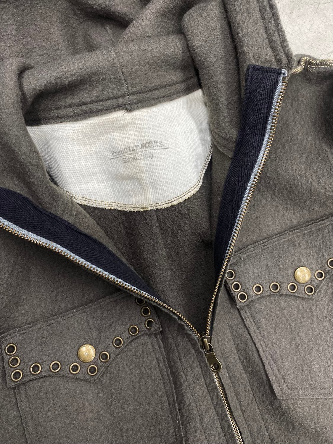 Francist_Mor.K.S 스터드 울 후드 자켓 상품이미지8