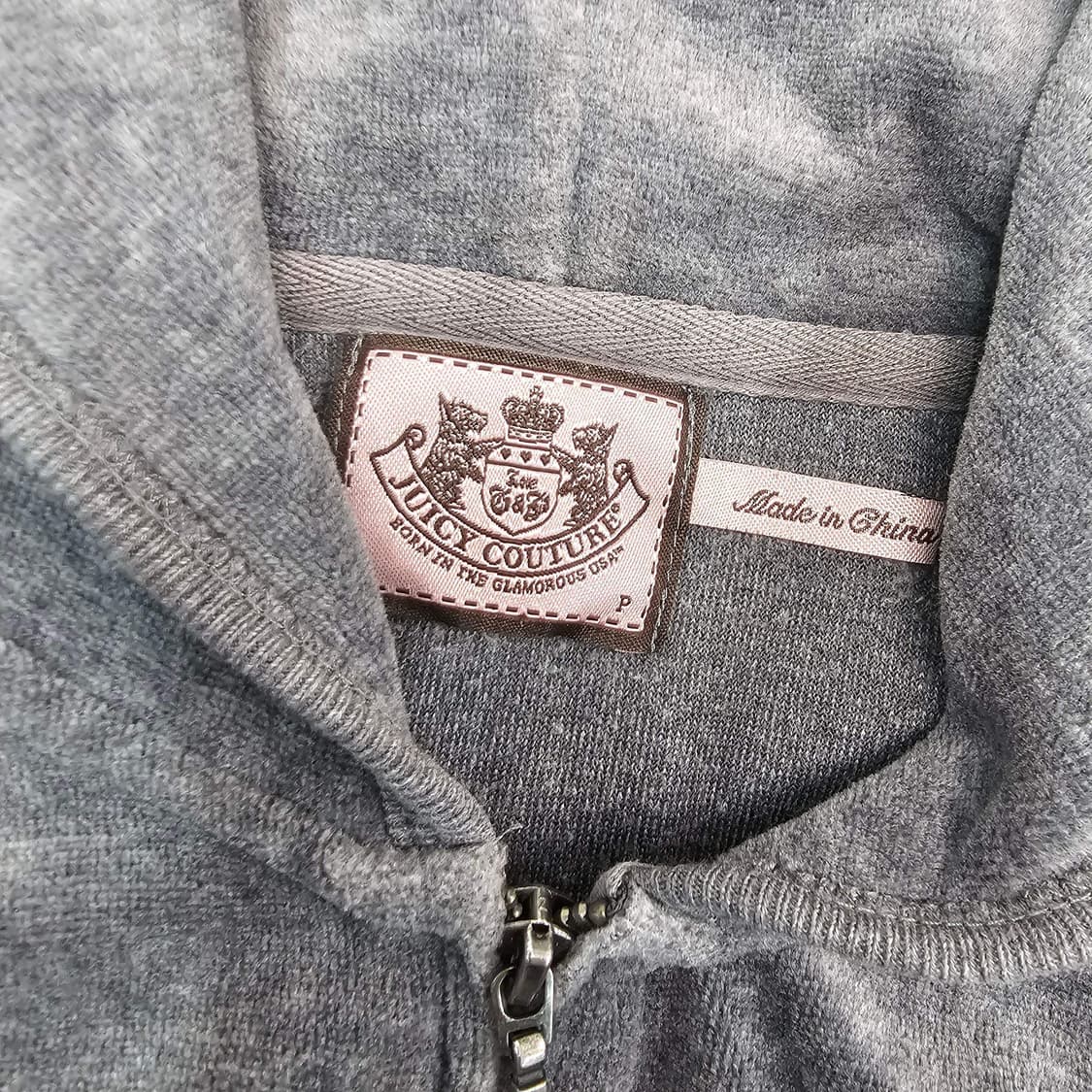  Juicy Couture 벨벳 후드집업 그레이 상품이미지5