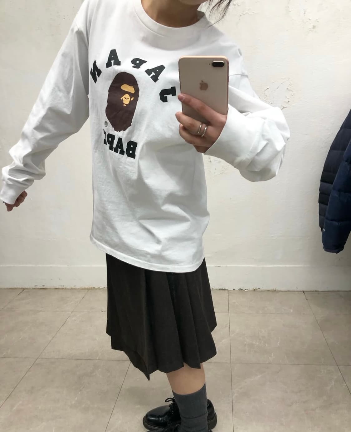 베이프 제펜 컬리지 롱슬리브 티셔츠 상품이미지1