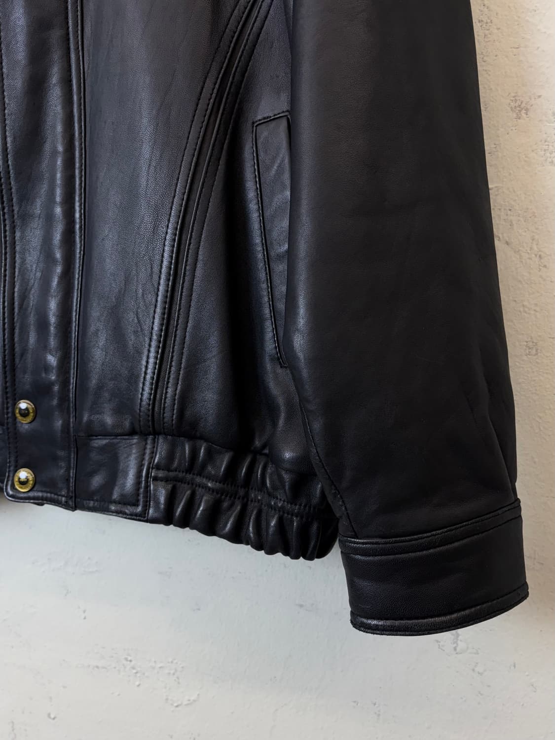 빈티지 양가죽 퍼카라 탈부착 레더 봄버 자켓 상품이미지4