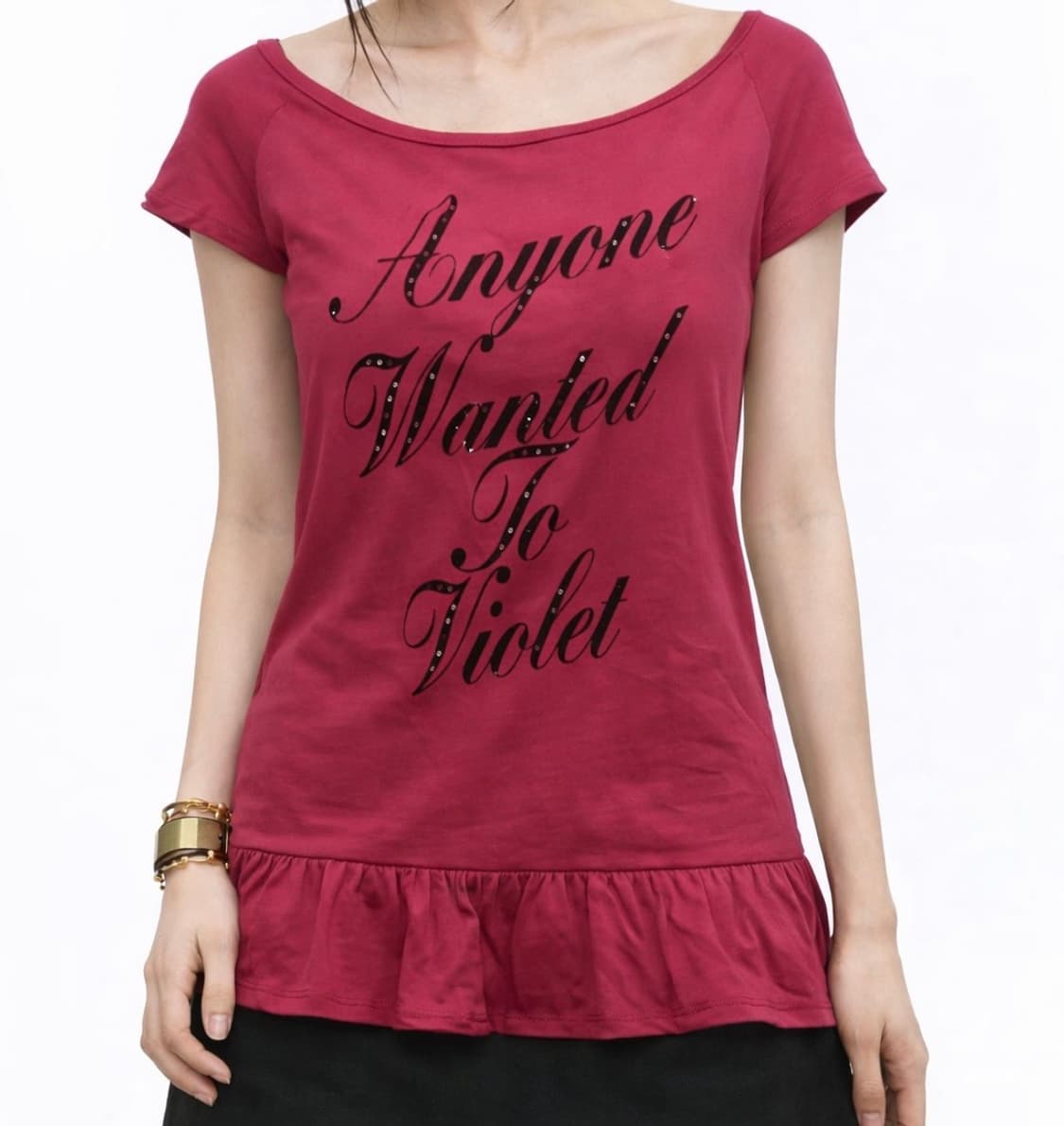 빈티지 락 시크 모던 레드 티셔츠 상품이미지1