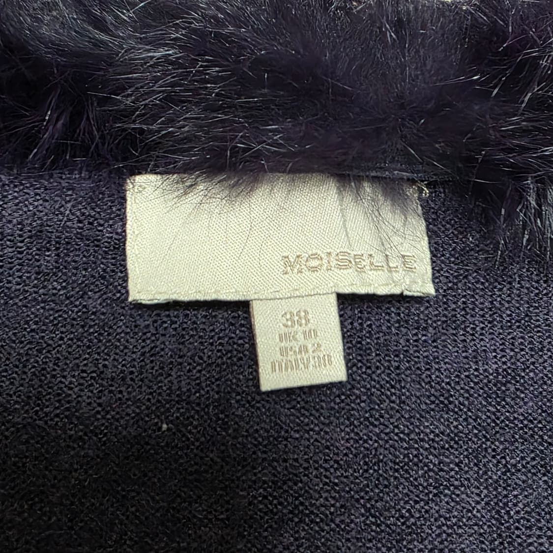 홍콩빈티지)퍼플 퍼 고딕로리타 로즈st 큐빅 로맨틱 니트 가디건블라우스 상품이미지7