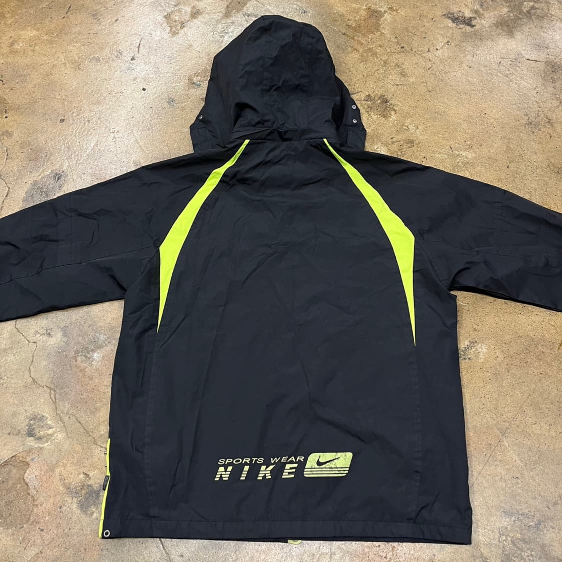 [정품/L] 나이키 블랙 형광 바람막이 후드 자켓 b17 상품이미지4