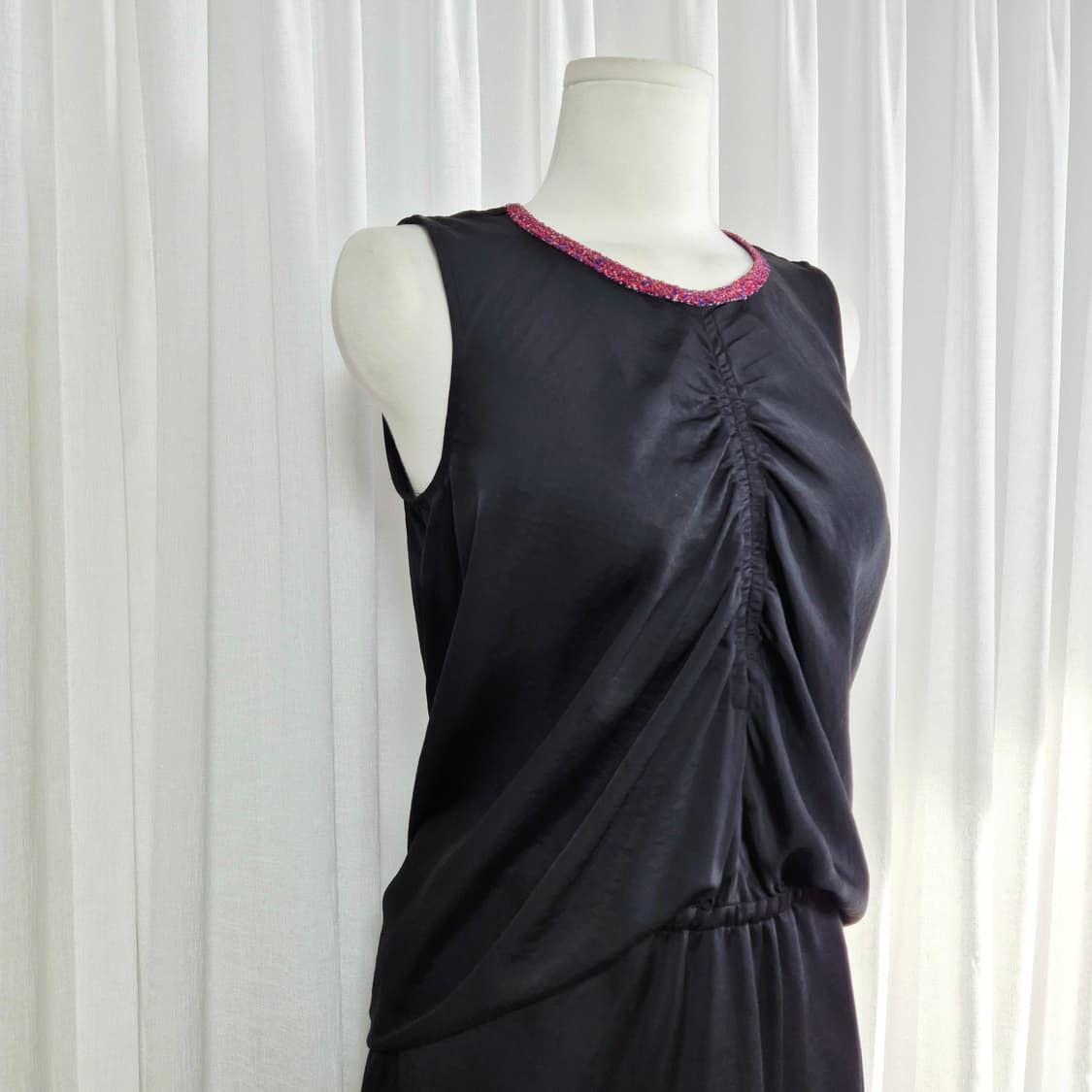 까르뱅 CARVEN 셔링 드레이프 원피스 드레스 (55) 상태최상 상품이미지5