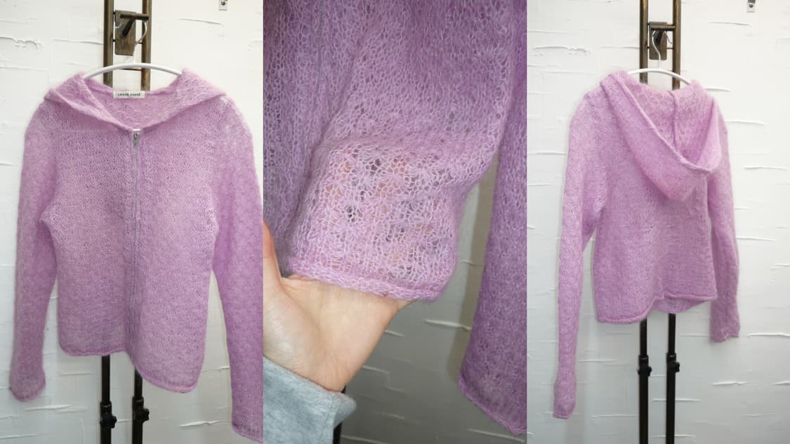 Pink hoodie zip-up cardigan 상품이미지5