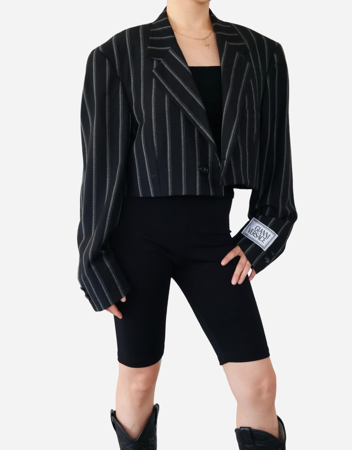 Gianni Versace Pinstripe Cropped Jacket  상품이미지2