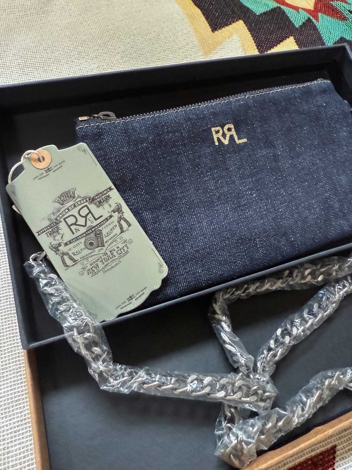 RRL 한정판 데님 지갑/체인 파우치 세트 상품이미지7